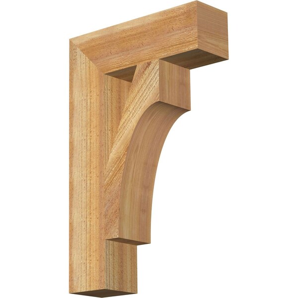 Ekena Millwork Westlake Block Rough Sawn Bracket, Western Red Cedar, 4"W x 14"D x 22"H BKT04X14X22WTL05RWR - main